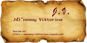 Jánossy Viktorina névjegykártya